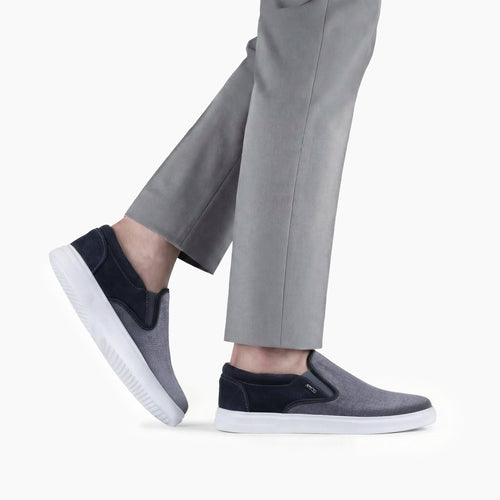 Men's Gray Linen Slip-On Sneaker