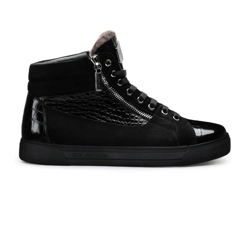 Men's Black High-Top Sneaker with zipper