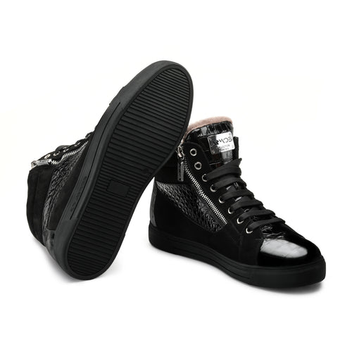 Men's Black High-Top Sneaker with zipper