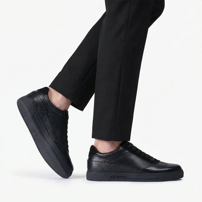 Men's Black Breathable Leather Sneaker
