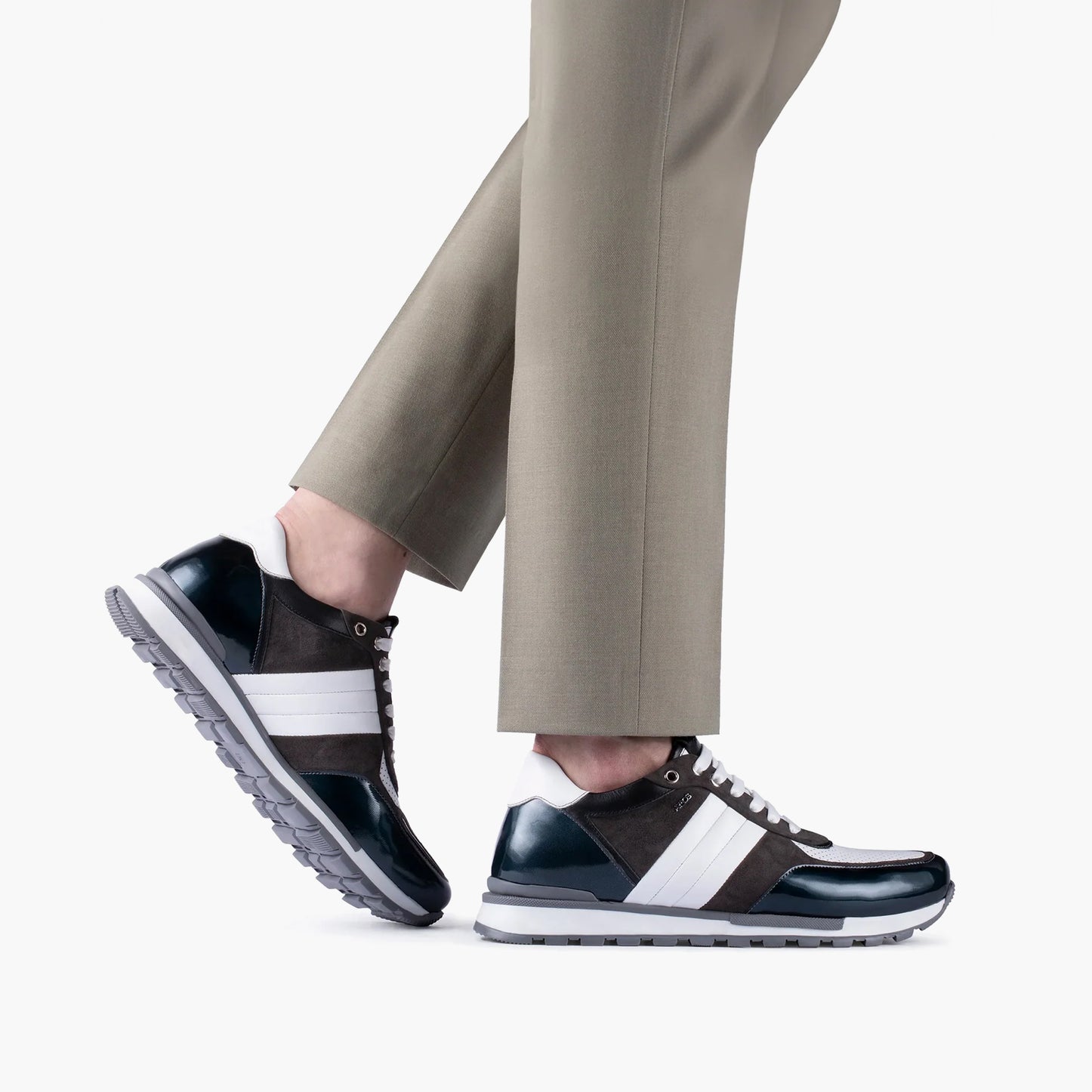 Men's White & Brown Leather Sneaker