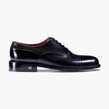 Men’s Black Leather Cap Toe Oxford - right side
