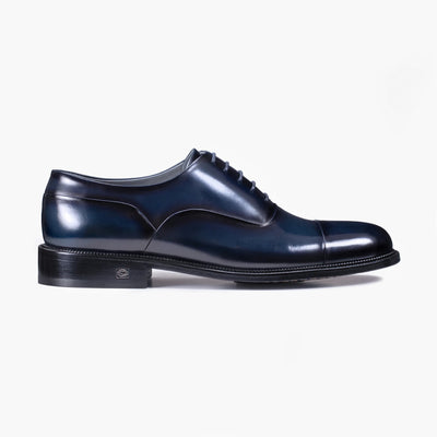 Men’s Blue Oxford with Glossy Toe Cap