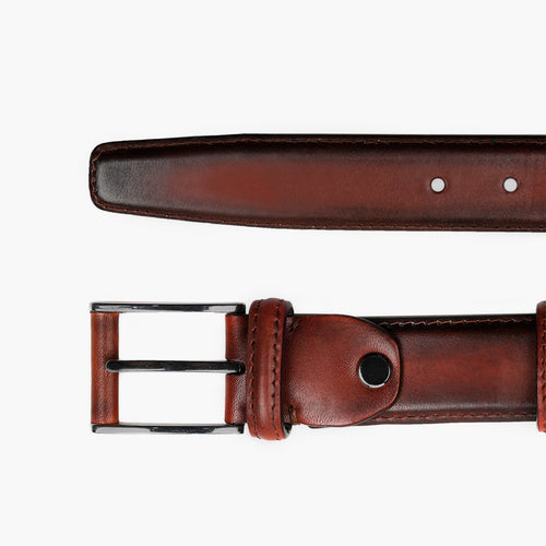 Men’s Cherry Patina Leather Belt