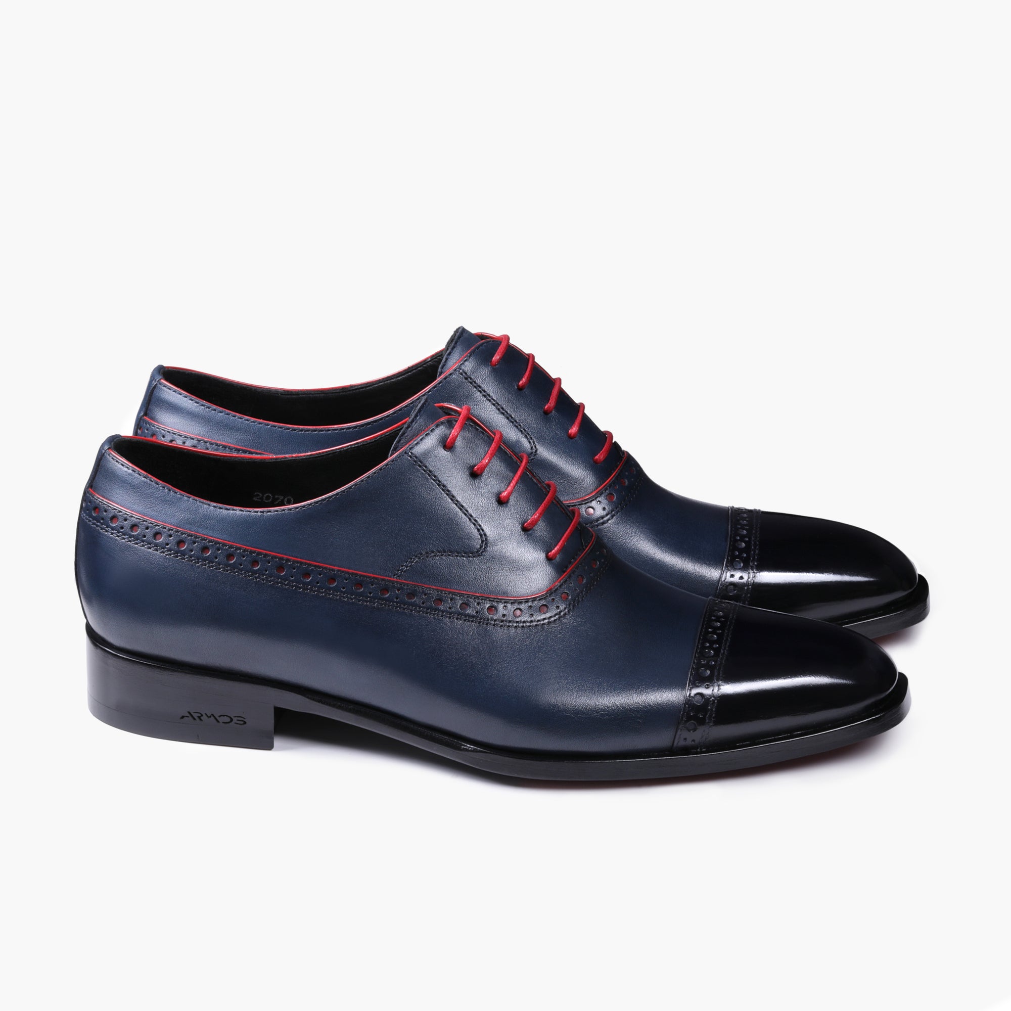 Men’s Dark Blue Cap Toe Brogue Oxford