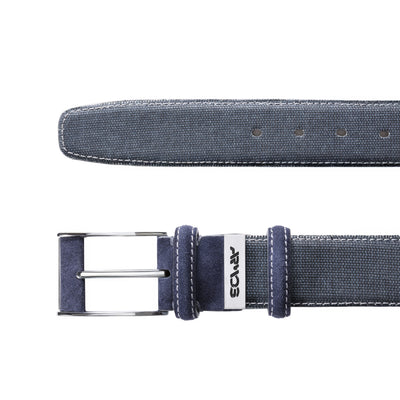 Men’s Navy Canvas & Suede Belt