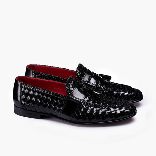 Men's Black Patent Leather Tassel Loafer