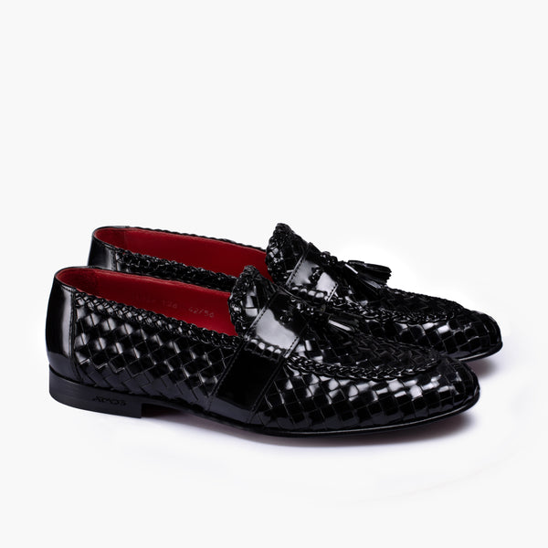 Men's Black Patent Leather Tassel Loafer