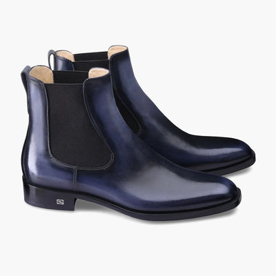 Men's Blue Patina Leather Chelsea Boot