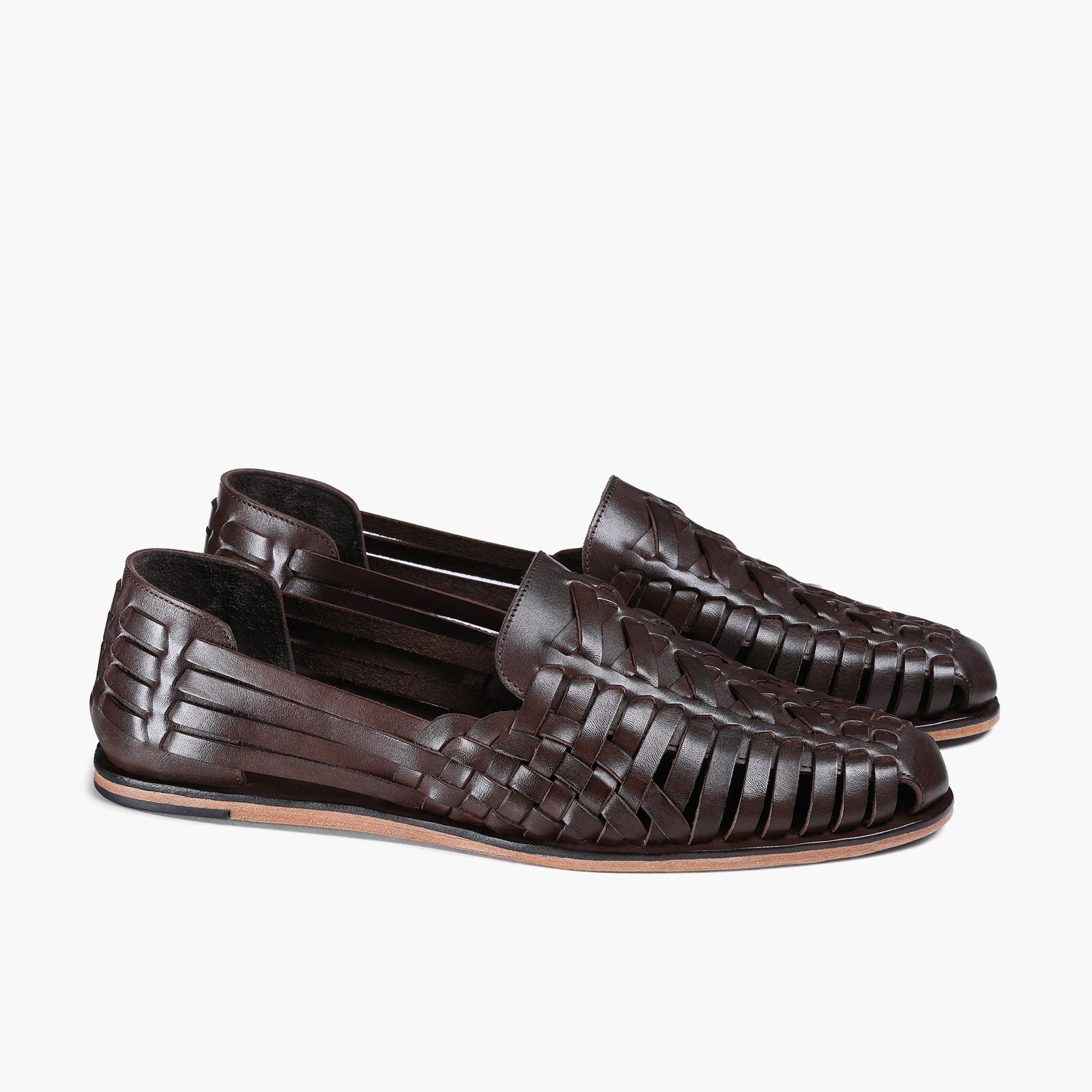 Men’s Dark Brown Leather Huarache Sandal - pair