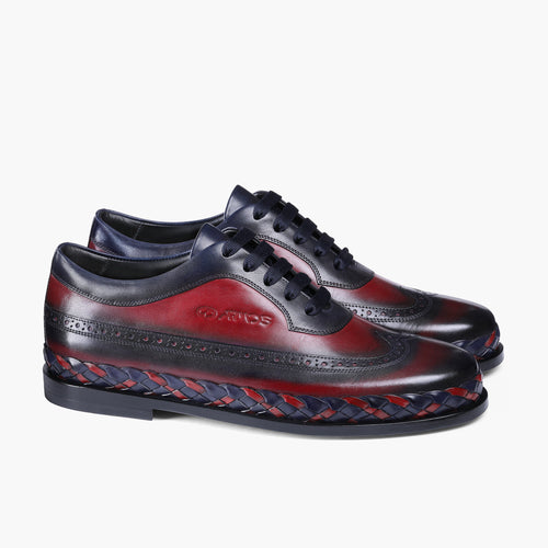 Men's Blue and Red Brogue Sneaker