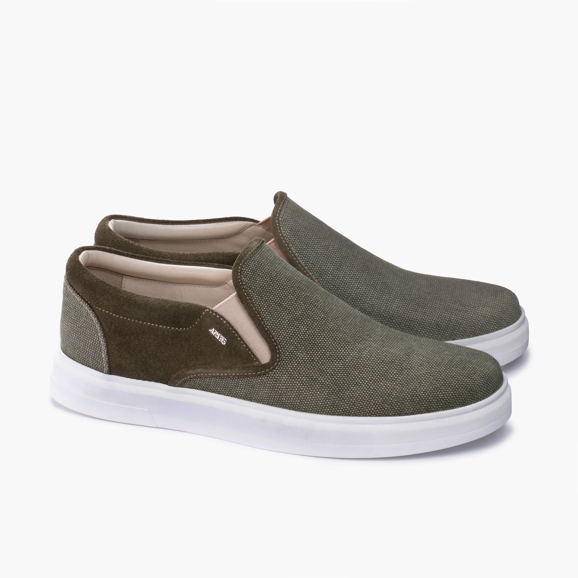 Men's Khaki Linen Slip-On Sneaker