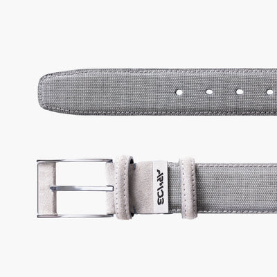 Textured canvas & suede belt