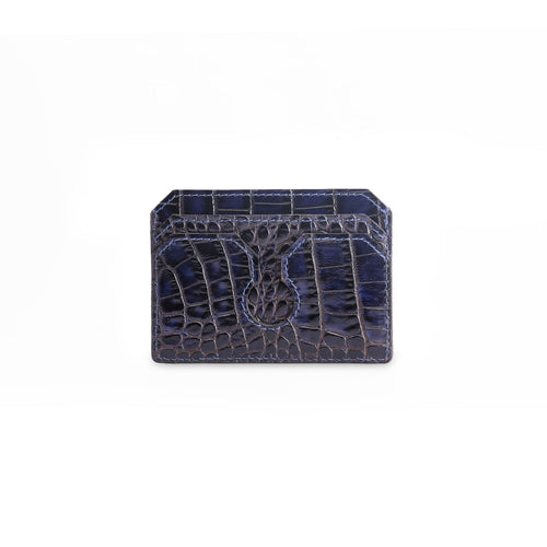 Blue crocodile print cardholder