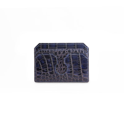 Blue crocodile print cardholder