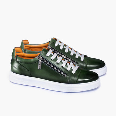 Men's Green Patina Leather Sneaker