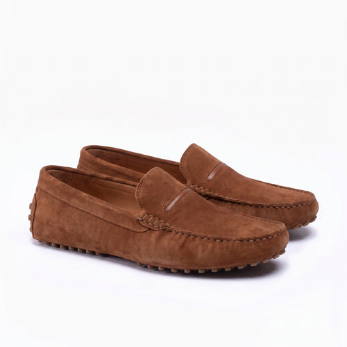 Men's Light-Brown Suede Driving Moccasin - pair