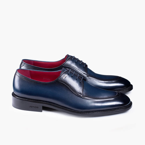 Men’s Navy Patina Leather Derby