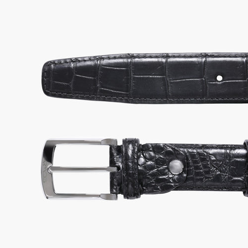 Men’s Black Crocodile Leather Belt