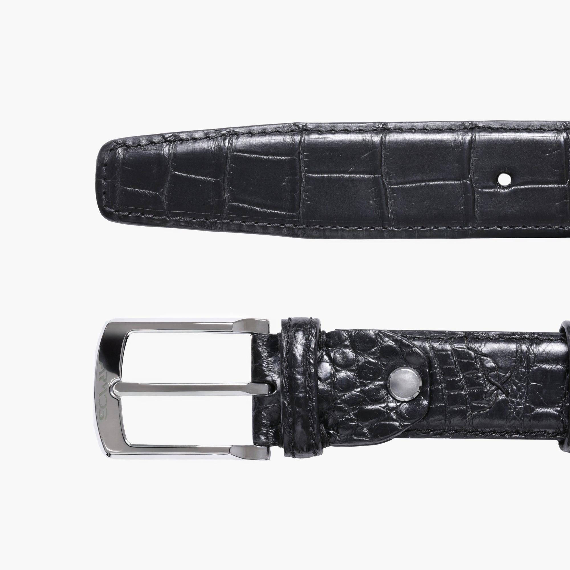 Men’s Black Crocodile Leather Belt