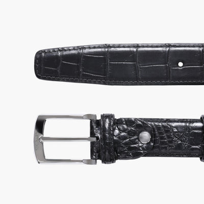 Men’s Black Crocodile Leather Belt