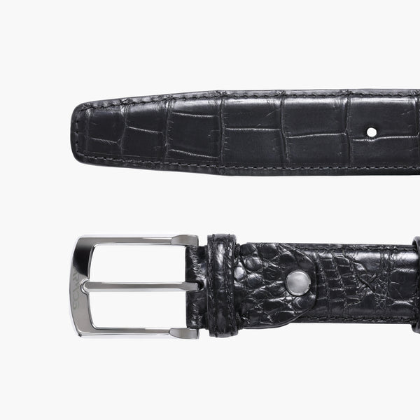 Men’s Black Crocodile Leather Belt