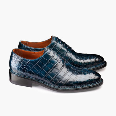 Men's Blue Crocodile Leather Oxford
