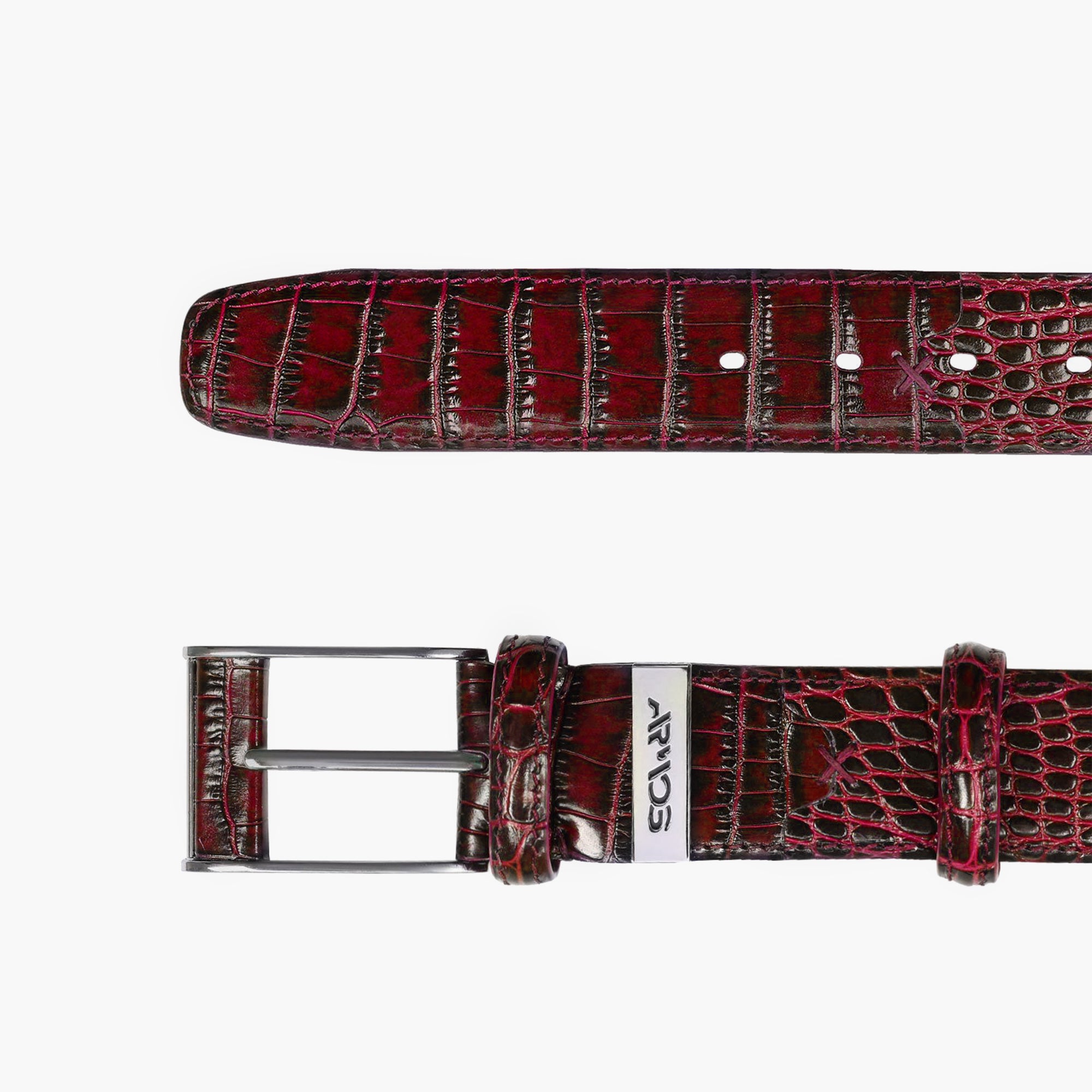 Men’s Burgundy Leather Belt