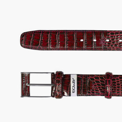 Men’s Burgundy Leather Belt