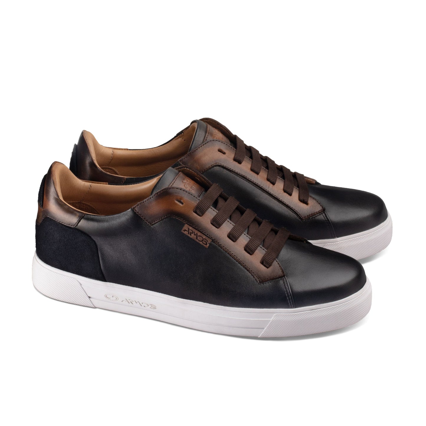 Brown leather sneakers