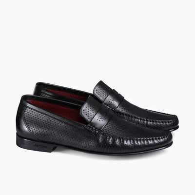 Men’s Black Perforated Penny Loafer - pair