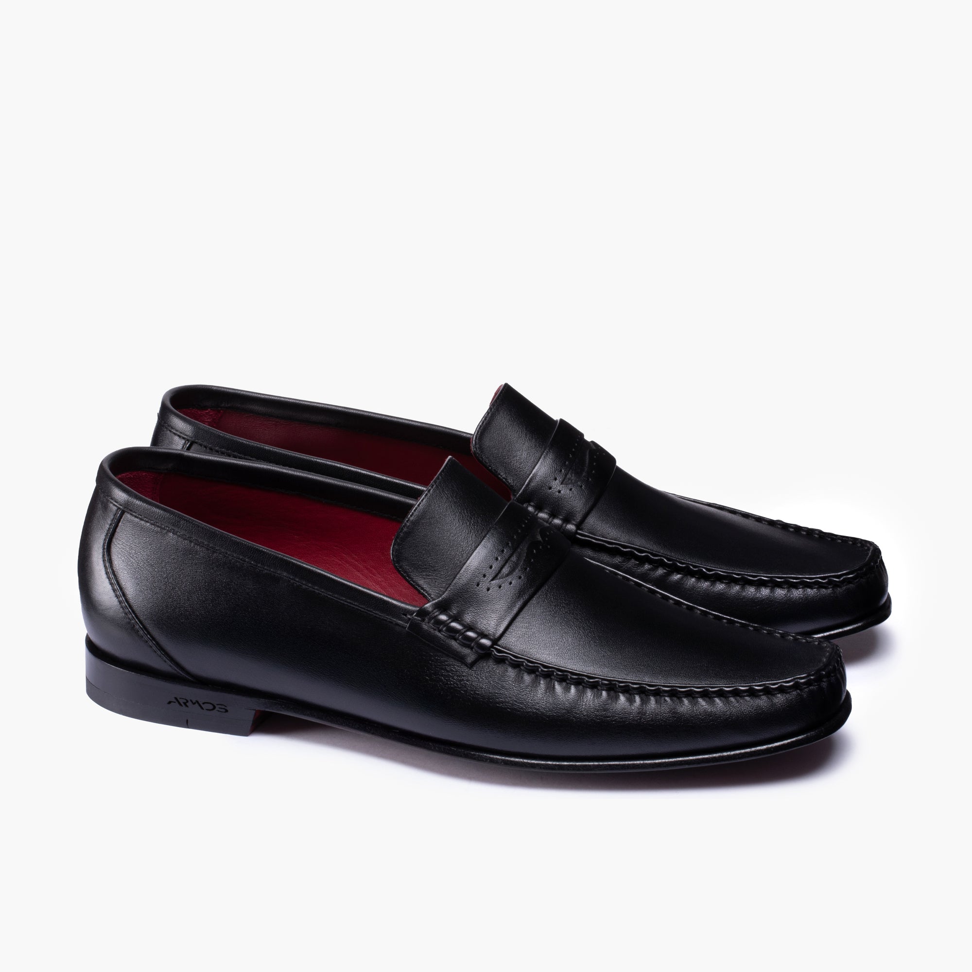 Men's Black Leather Slip-on Moccasin