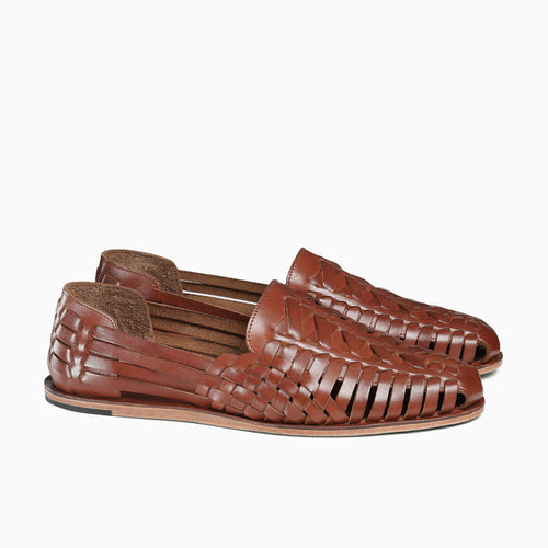 Men’s Cognac Leather Huarache Sandal - pair