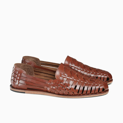 Men’s Cognac Leather Huarache Sandal - pair