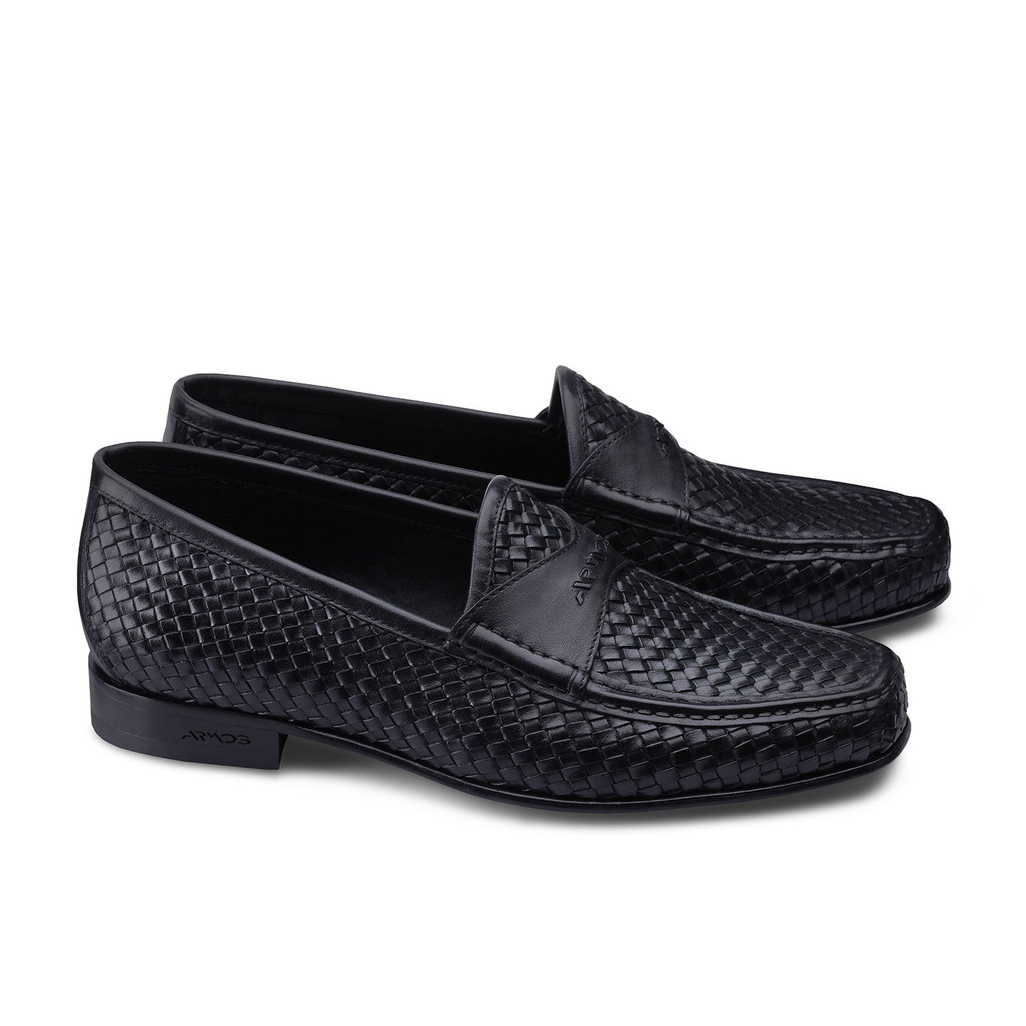 Woven black loafers