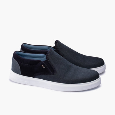 Men's Dark Gray Linen Slip-On Sneaker
