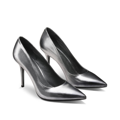 Women's Silver Leather Pump