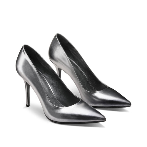 Women's Silver Leather Pump