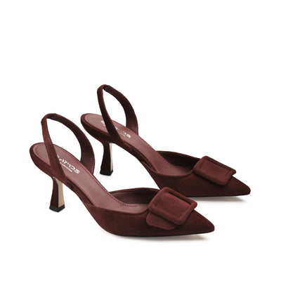 Women’s Burgundy Suede Slingback Pump