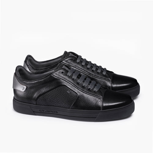 Men’s Black Sneaker with Silver Accents