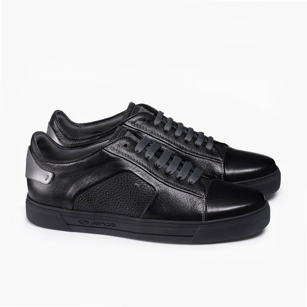 Men's Black Sneaker with Silver Inserts