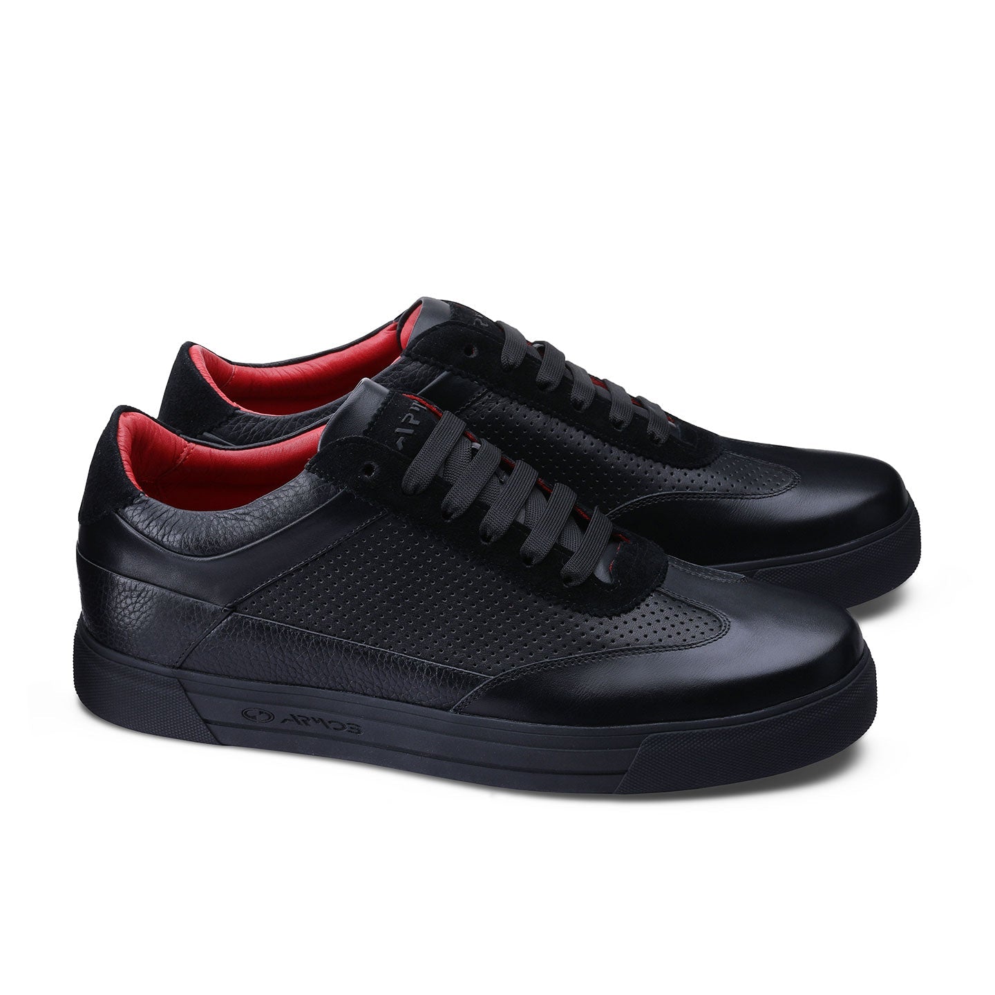 Breathable black sneakers