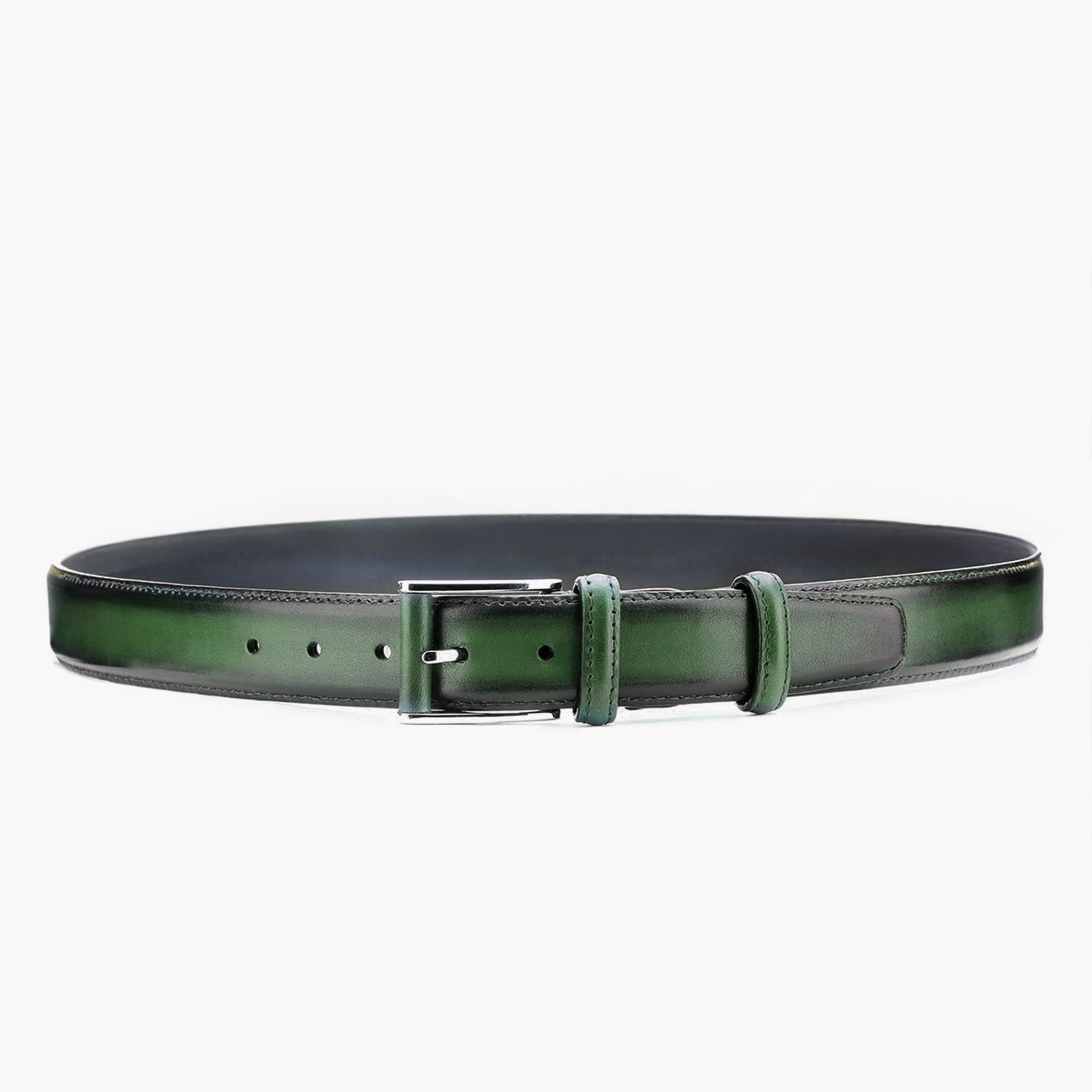 Men’s Forest Green Patina Leather Belt