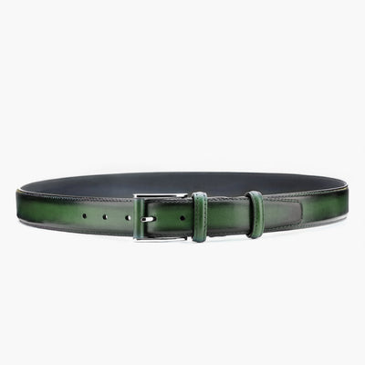 Men’s Forest Green Patina Leather Belt