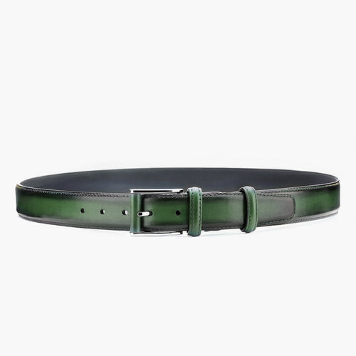 Men’s Forest Green Patina Leather Belt