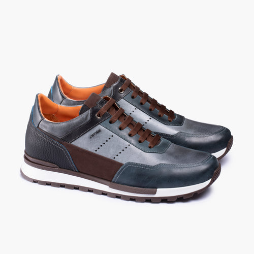 Men's Blue Nubuck & Leather Sneaker - pair