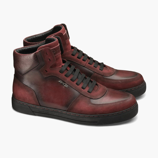 Men's Burgundy Nubuck and Leather Boot
