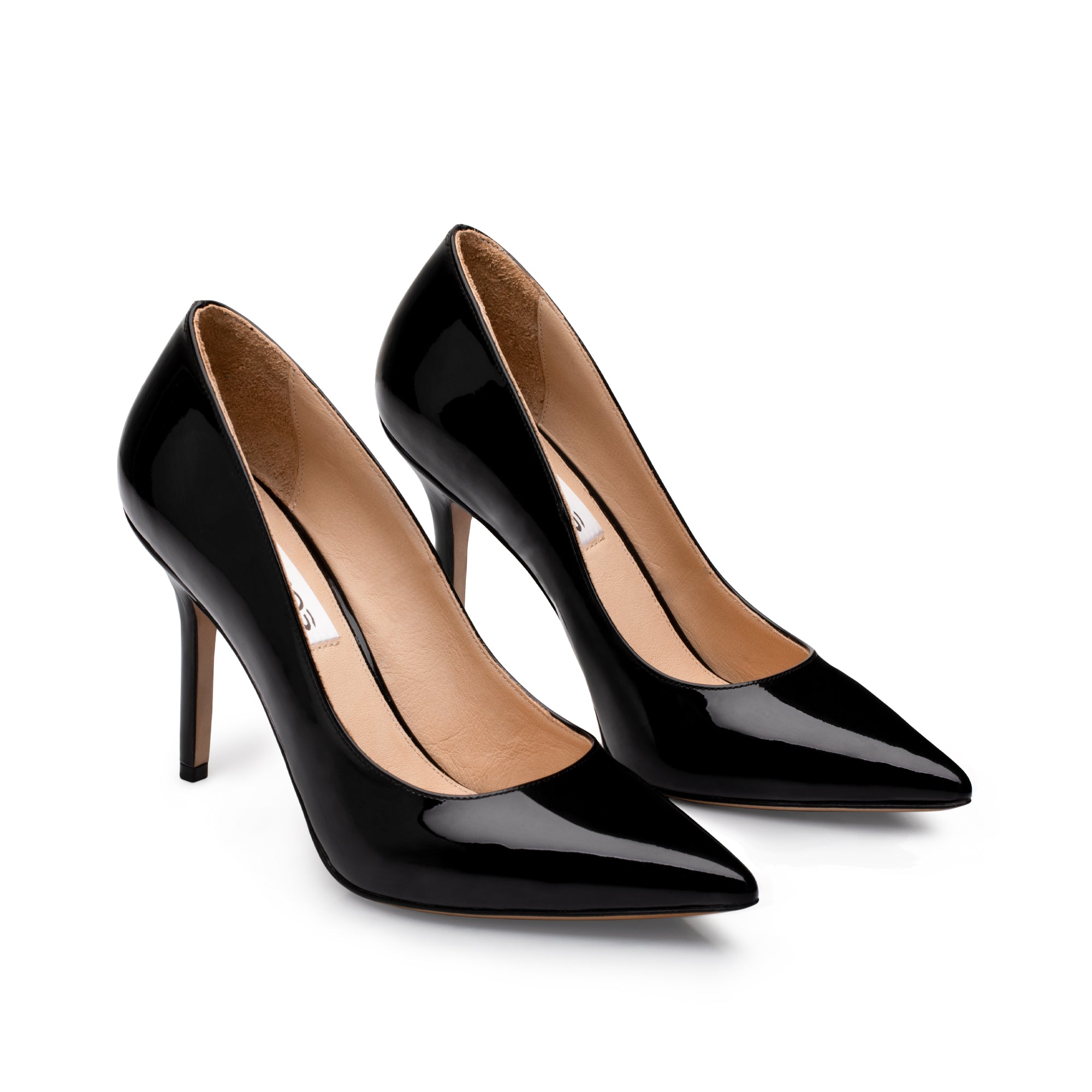 Women's Black Patent Pointed-Toe Pump