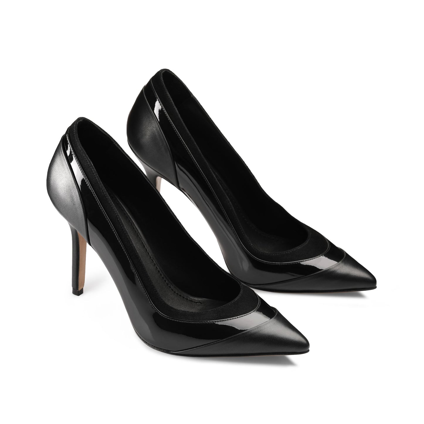 Women’s Black Pointed-Toe Leather Pump