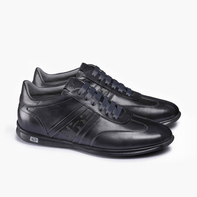 Men's Dark Blue Leather Sneaker